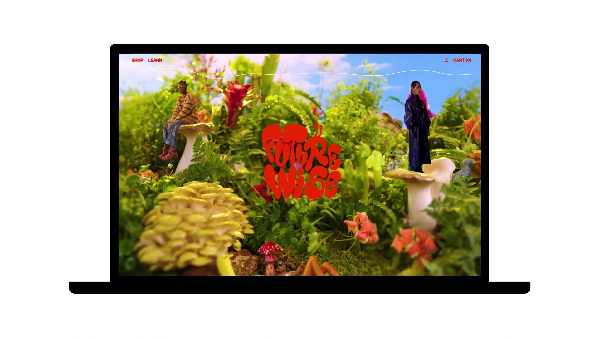Video on a desktop device scrolling the Futurewise website landing page